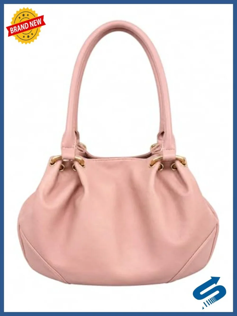 Satchel Bag with Heart Lock Pocket & Key Charm Accent, Faux Leather Shoulder